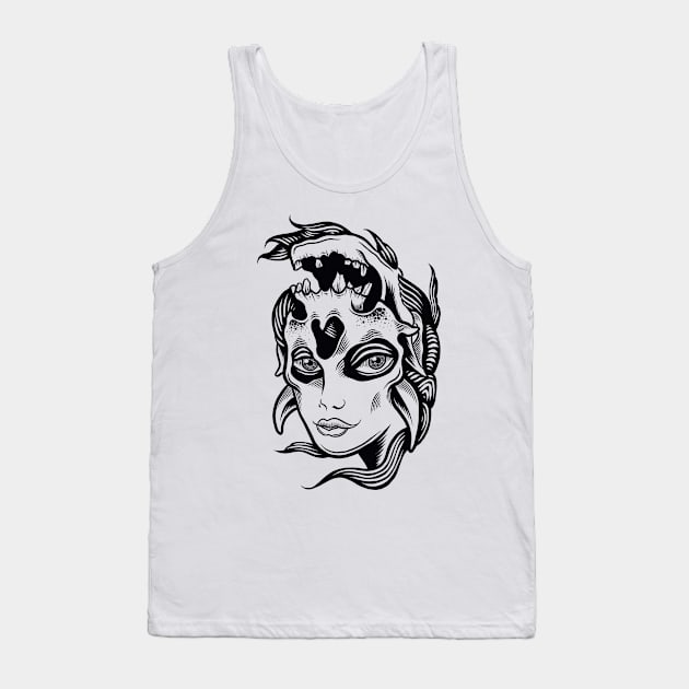 Skull woman Tank Top by Adorline